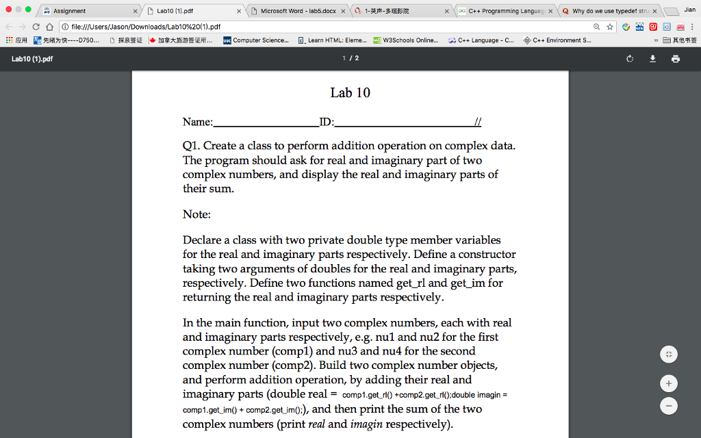 Solved Jian Xlab10 1 Pdt O Microsoft Word Lab5 Doc Chegg Com