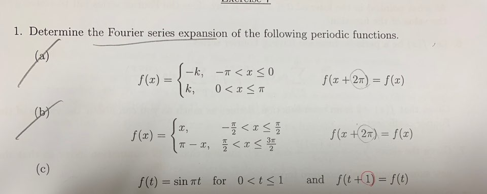 Solved C Determine The Fourier Series Expansion Of Chegg Com