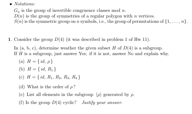 Solved Notations Gn Is The Group Of Invertible Congruenc Chegg Com
