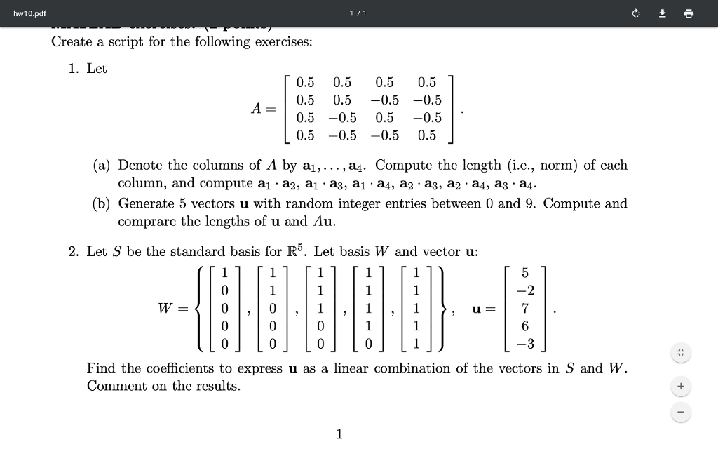 Solved Hw10 Pdf Create A Script For The Following Exercises Chegg Com