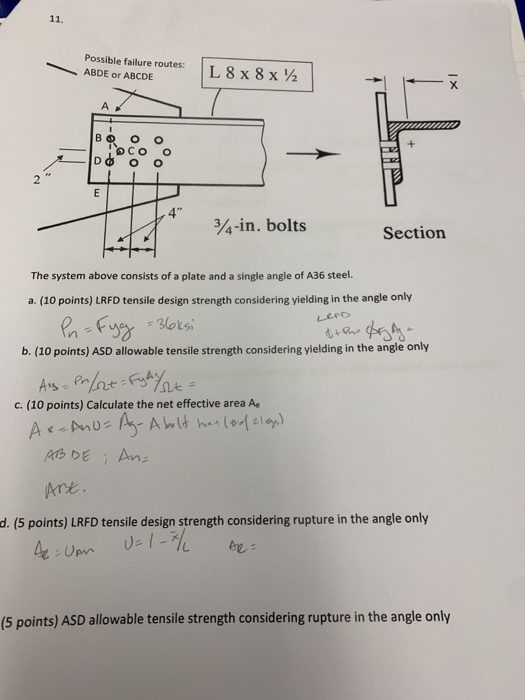 Solved Possible Failure Routes Abde Or Abcde L 8 X 8 X Chegg Com