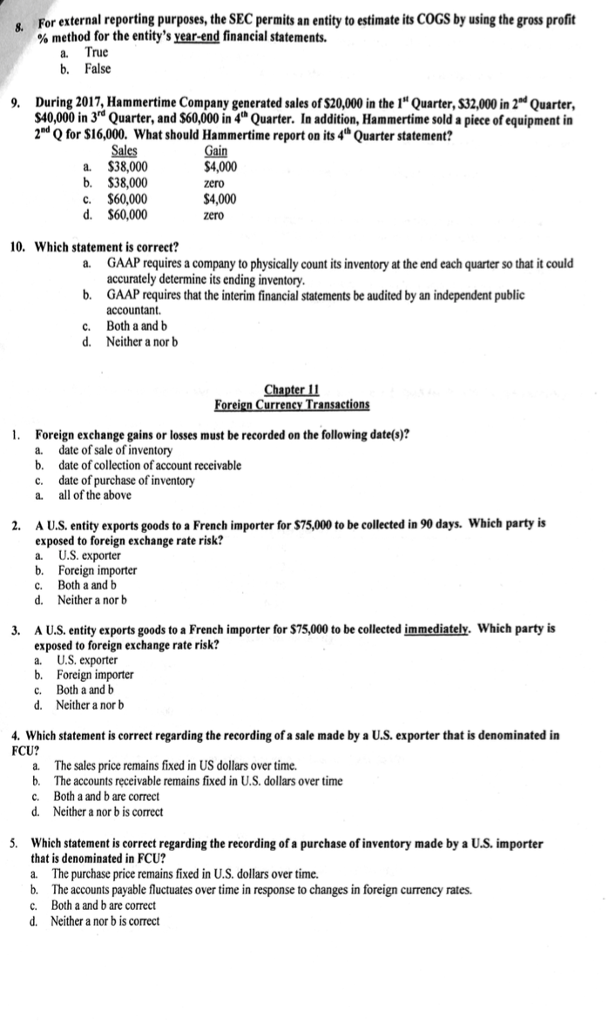 Solved For External Reporting Purposes The Sec Permits A - 