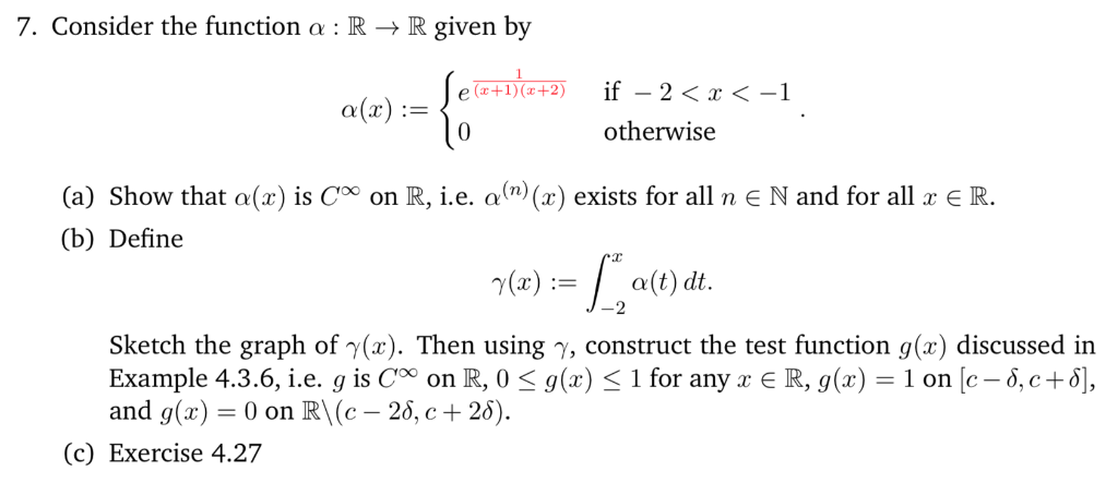 7 Consider The Function A R R Given By 0 Otherw Chegg Com