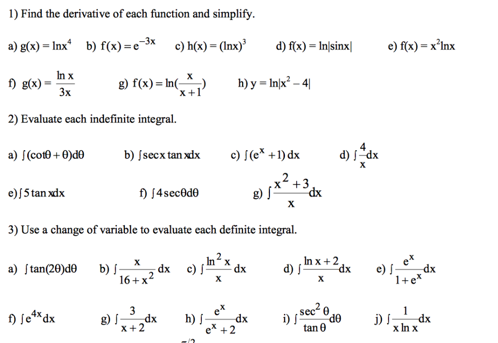Solved 1 Find The Derivative Of Each Function And Simpli Chegg Com