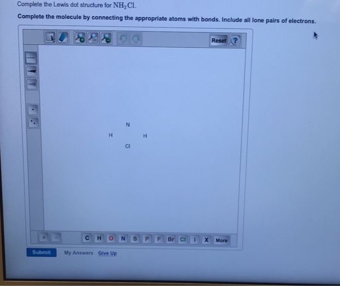 Solved Complete The Lewis Dot Structure For Nh2cl Comple Chegg Com