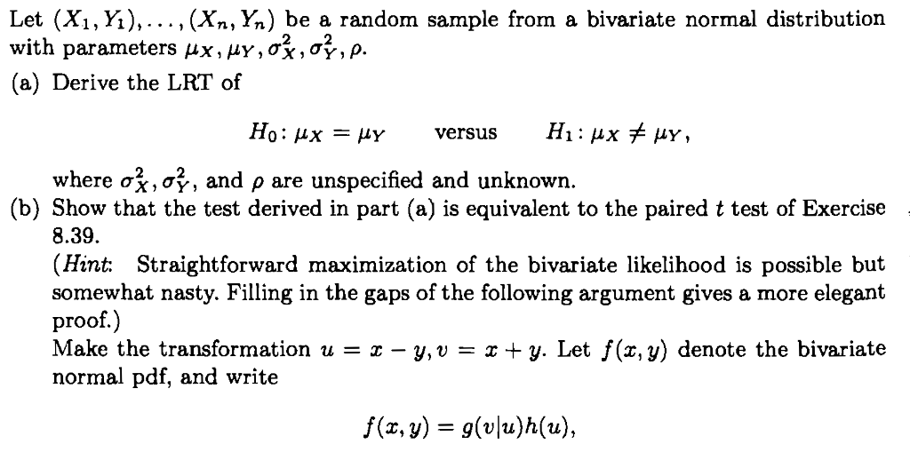 Solved Let X1 Yi Yn Be A Random Sample From Chegg Com