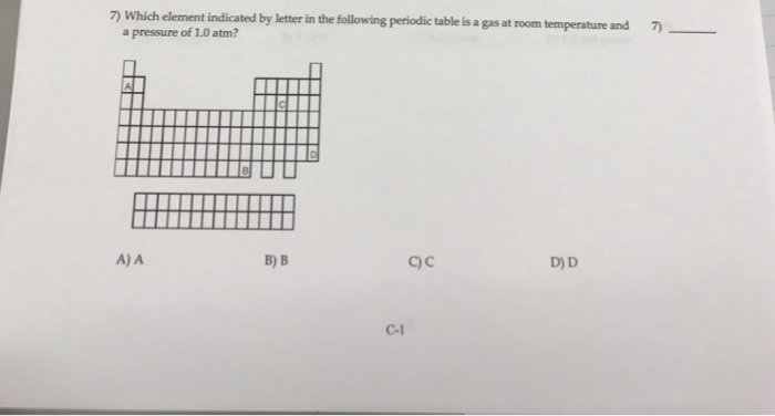 Solved Which Element Indicated By Letter In The Following