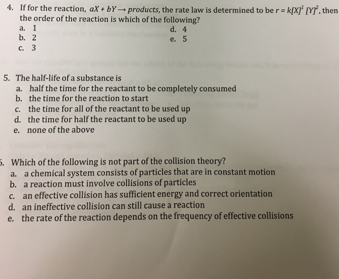 Solved 4 If For The Reaction Ax By Products The Rate Chegg Com