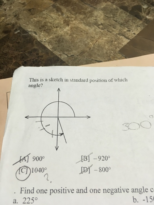This Is A Sketch In Standard Position Of W Angle