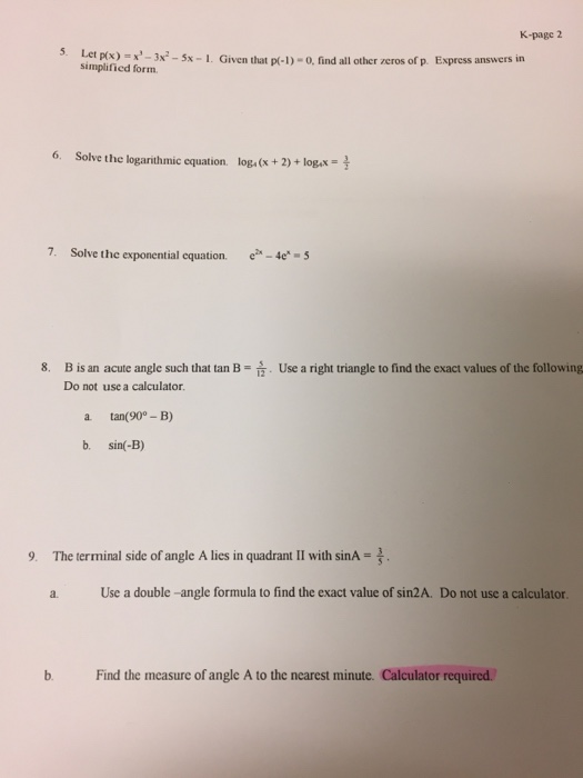 Solved Let P X X 3 3x 2 5x 1 Given That P 1 Chegg Com