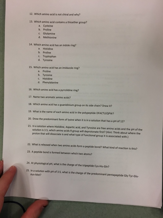 Solved 12. Which Amino Acid Is Not Chiral And Why? 13. Which | Chegg.com Solved 12. Which Amino Acid Is Not Chiral And Why? 13. Which | Chegg.com