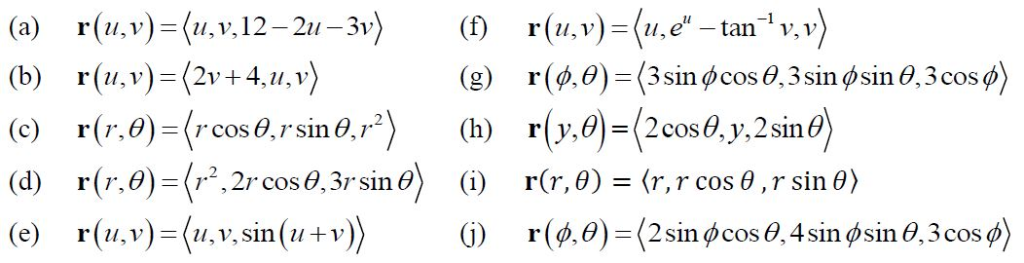 Solved Parametrize The Following Surfaces A 2x 3y Z 12 Chegg Com