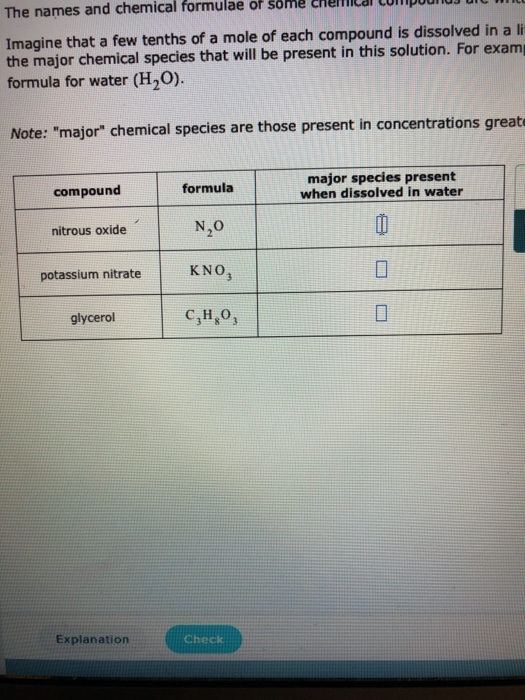 Solved What Are The Major Species Present When The Compounds Chegg Com