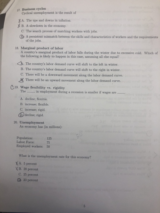 Solved 17 Business Cycles Cyclical Unemployment Is The R