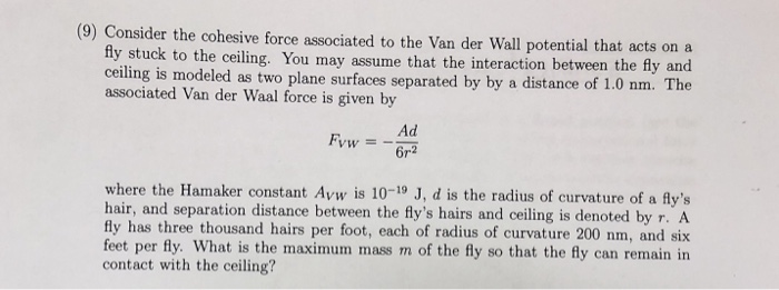 Solved 9 Consider The Cohesive Force Associated To The