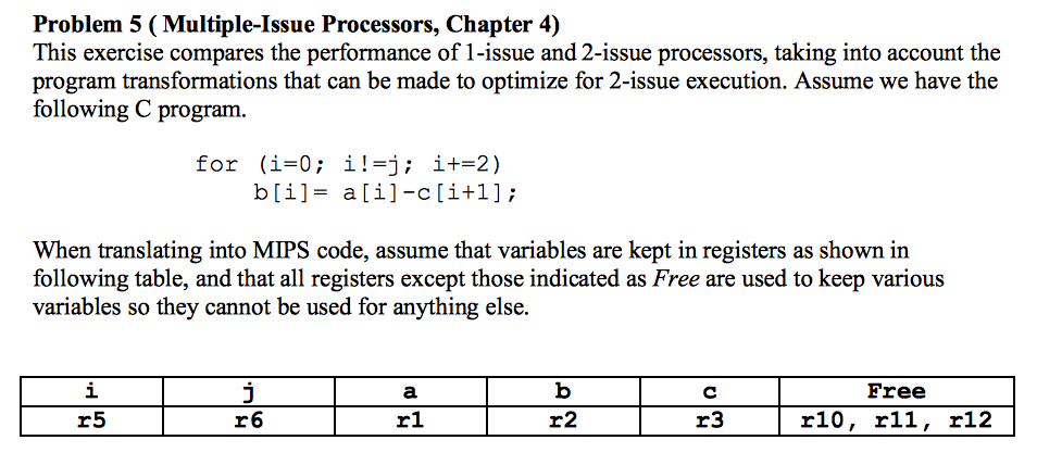 Solved Problem 5 Multiple Issue Processors Chapter 4 T Chegg Com