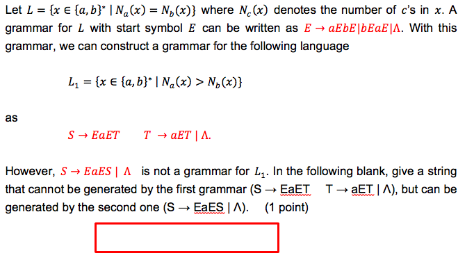 Solved Let L X E Sa B X N X Nc X Denotes Number C S X Grammar L Start Symbol E Written E Aebelbea Q