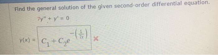 Solved Find The General Solution Of The Given Secondorde