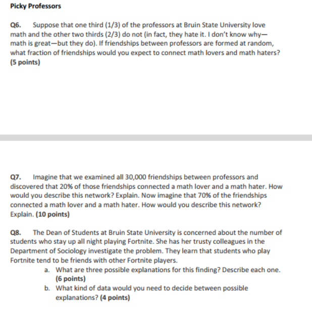 Picky Professors 06. Suppose that one third (1/3) of the professors at Bruin State University love math and the other two thi