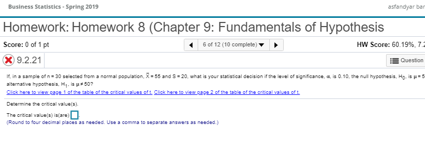 Business Statistics Chapter 9