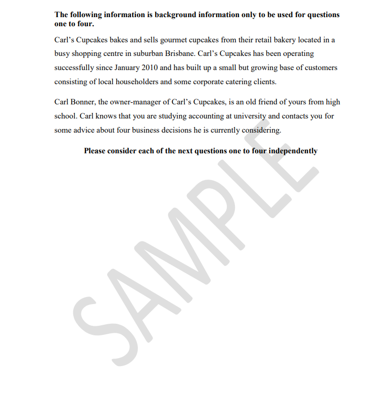 Question The Following Information Is Background Only To Be Used For Questions O Saur Carls Question The Following Information Is Background Only To Be Used For Questions O Saur Carls