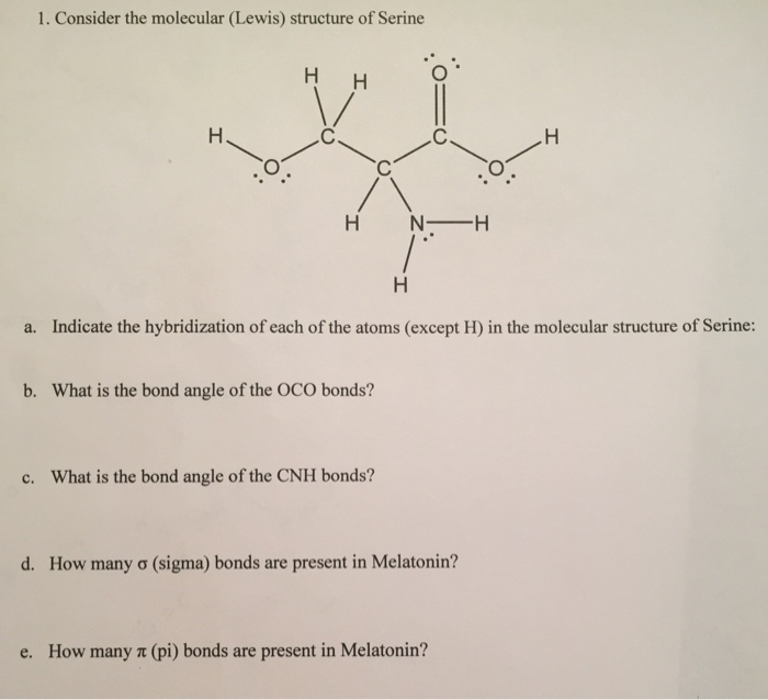 Solved 1. Consider The Molecular (Lewis) Structure Of Ser