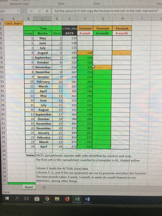 9 Workbook Views Show Zoom C37 X Put The Cursor In Chegg Com