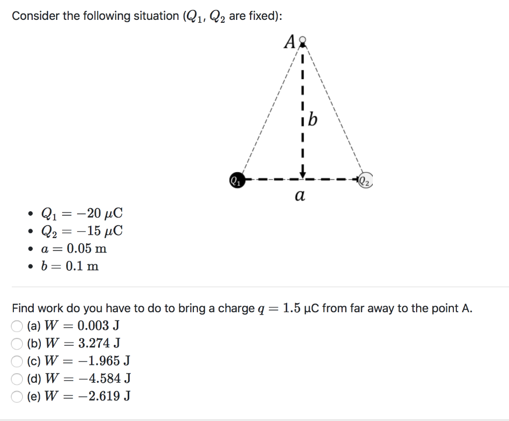 Solved Consider The Following Situation Q1 Q2 Are Fixed Chegg Com
