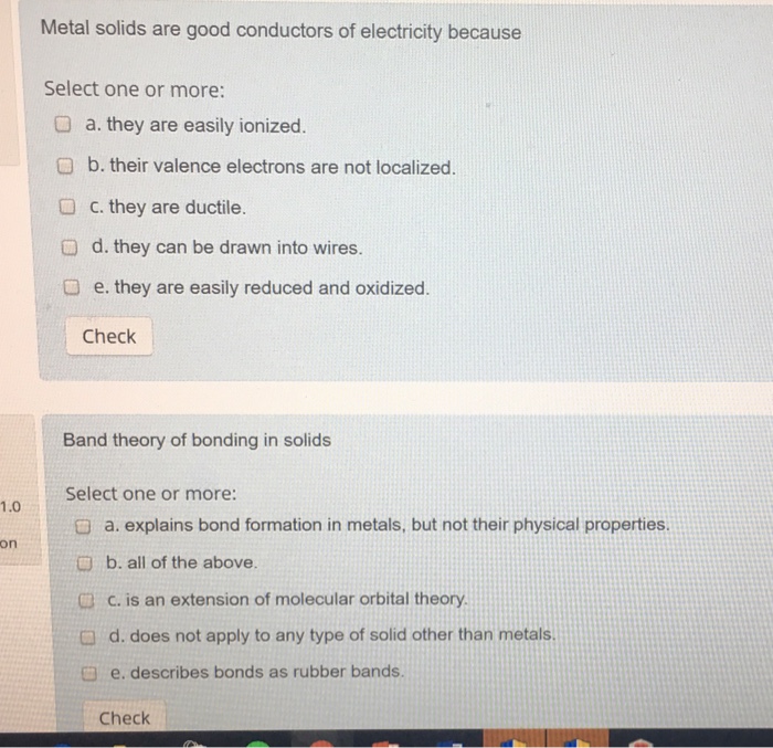 Solved Metal Solids Are Good Conductors Of Electricity Be Chegg Com
