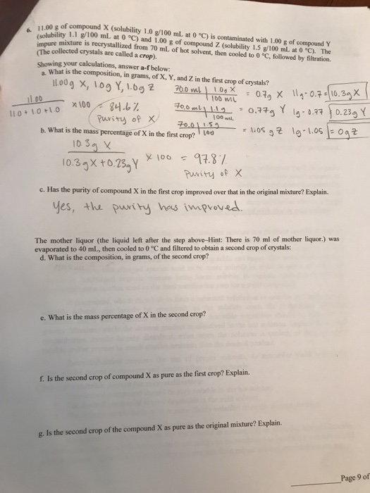 Solved Of Compound X Solubility 1 0 G 100 Ml At 0 C Is Chegg Com