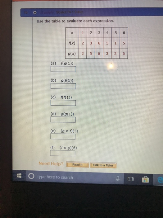 Solved Use The Table To Evaluate Each Expression X 1 2 3 4 Chegg Com