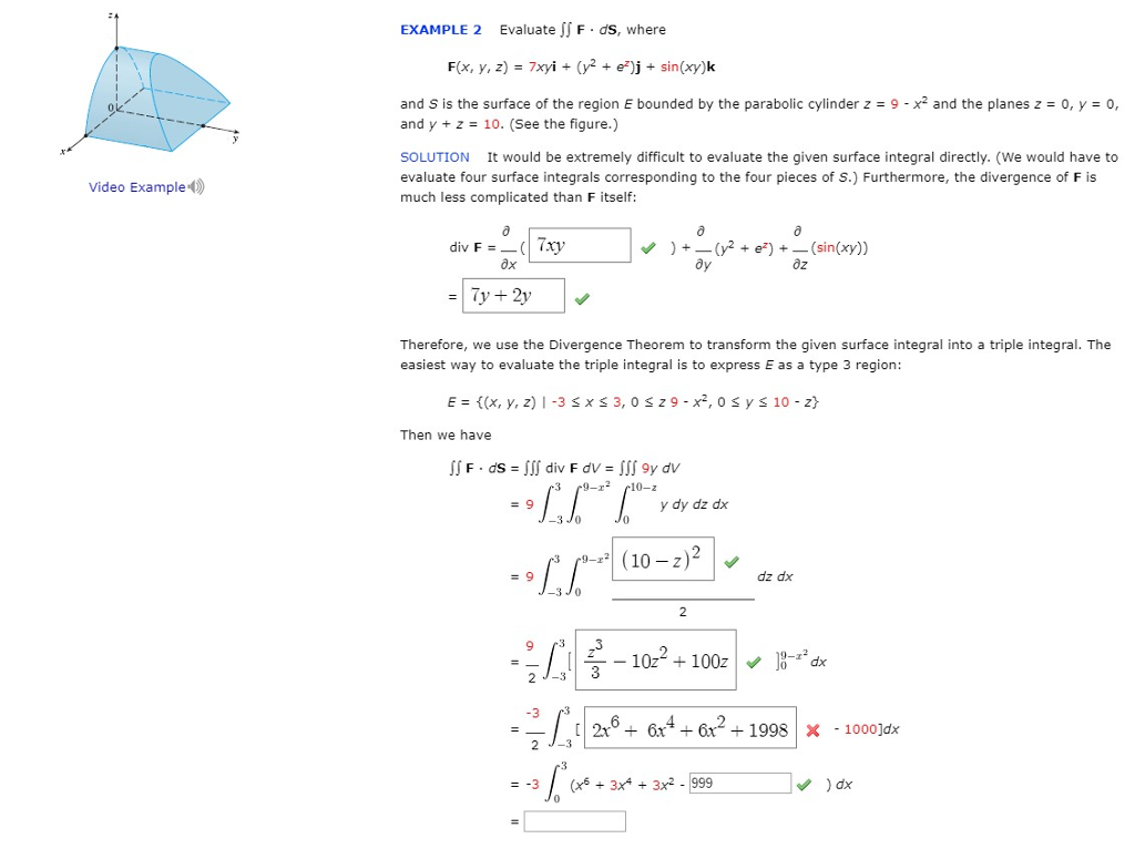 Solved Example 2 Evaluate F Ds Where F X Y Z 7xyi Y2 Chegg Com