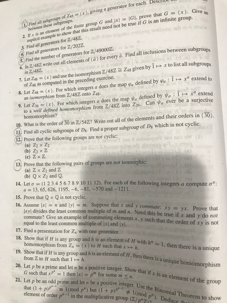 Solved X Giving A Generator For Each Desente Give An Chegg Com