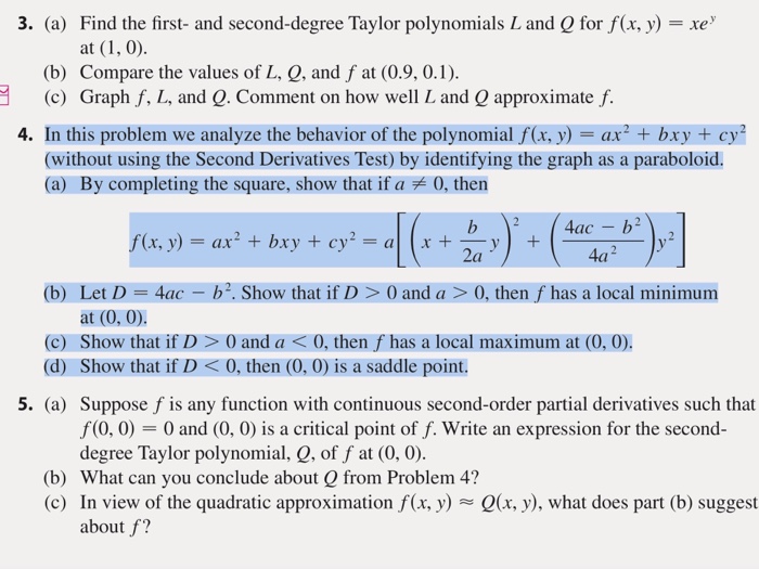 Solved 3 A Find The First And Second Degree Taylor Po Chegg Com