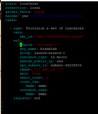 - hosts localhost connection: local gather facts: False become: yes tasks: #escalate permission level - name Provision a set