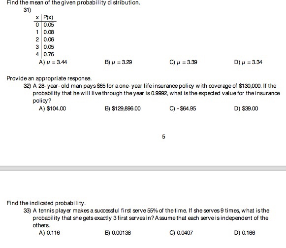 solved find the mean