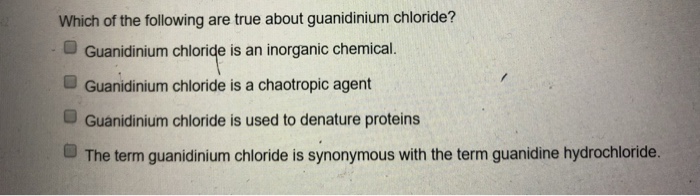 Solved Which Of The Following Are True About Guanidinium Chegg Com