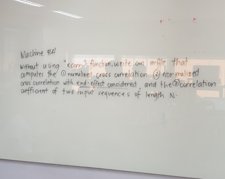 Machine ithout usingxcomunchon, rite e that computes払eⓘ normalized Crocs correlahon (2) normaliz oecs correlahon with end-ef