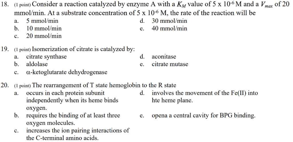 Solved I Point Consider A Reaction Catalyzed By Enzyme Chegg Com