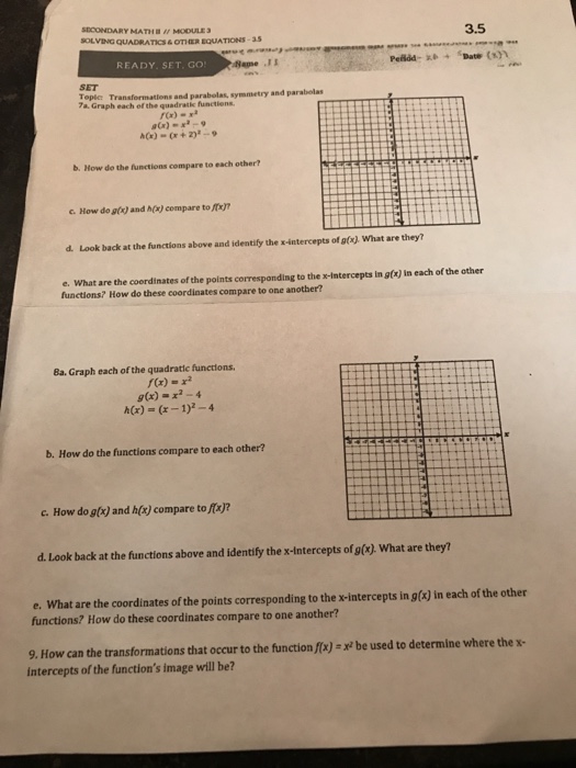 Solved Secondary Math Module Solving Quadratics Other Chegg Com