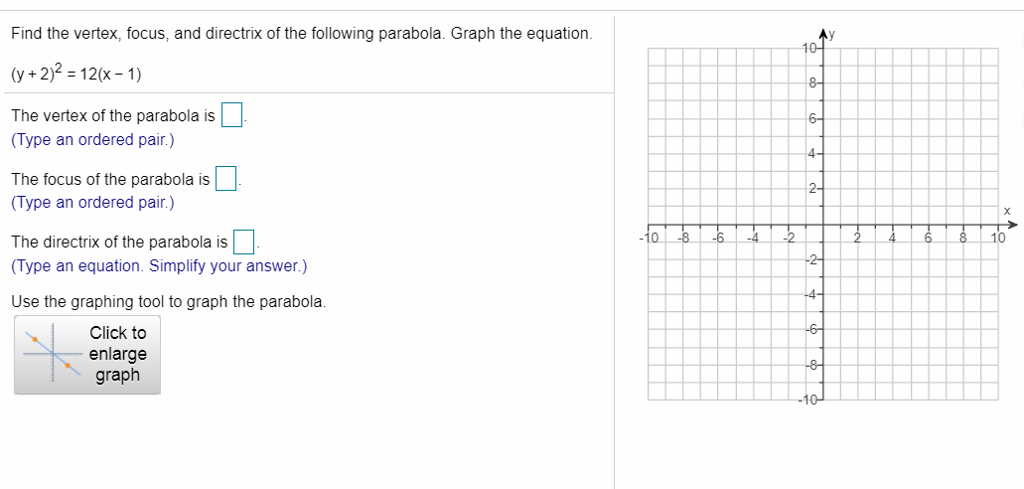 Find The Vertex Focus And Directrix Of The Chegg Com