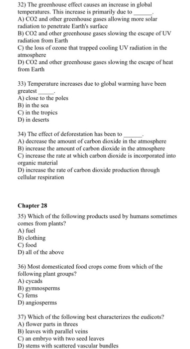 The Greenhouse Effect Causes An Increase In Global Chegg Com