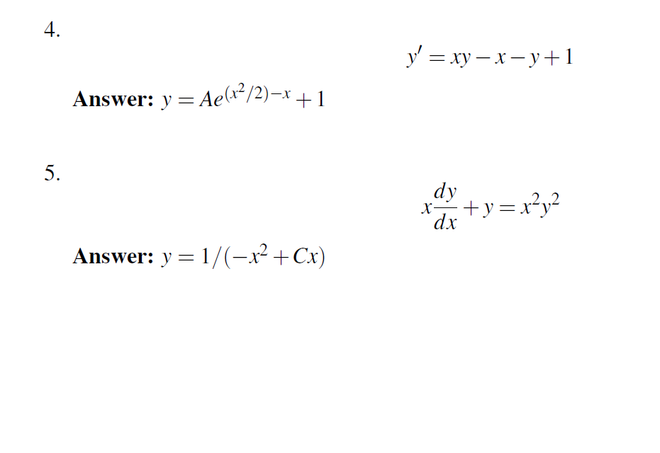 Solved 4 Eb X2 2 X 1 Answer V Ae 5 Ax Answer Y 1 Chegg Com