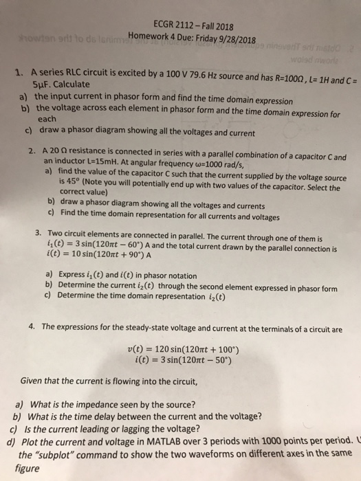 Solved Ecgr 2112 Fall 2018 Homework 4 Due Friday 92820