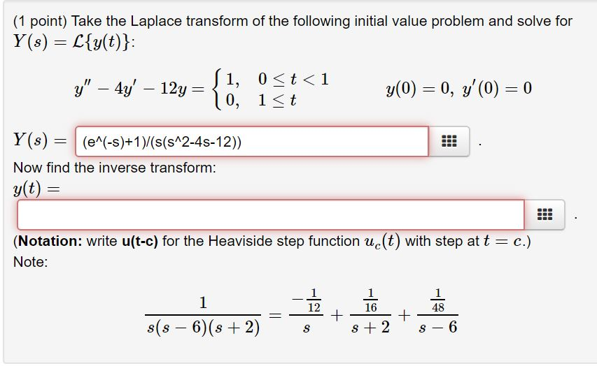 Solved Take The Laplace Transform Of The Following Initia Chegg Com