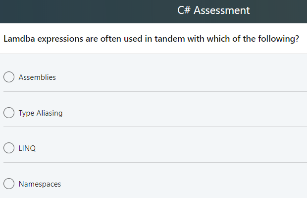 Solved C Assessment Lamdba Expressions Are Often Used In Chegg Com