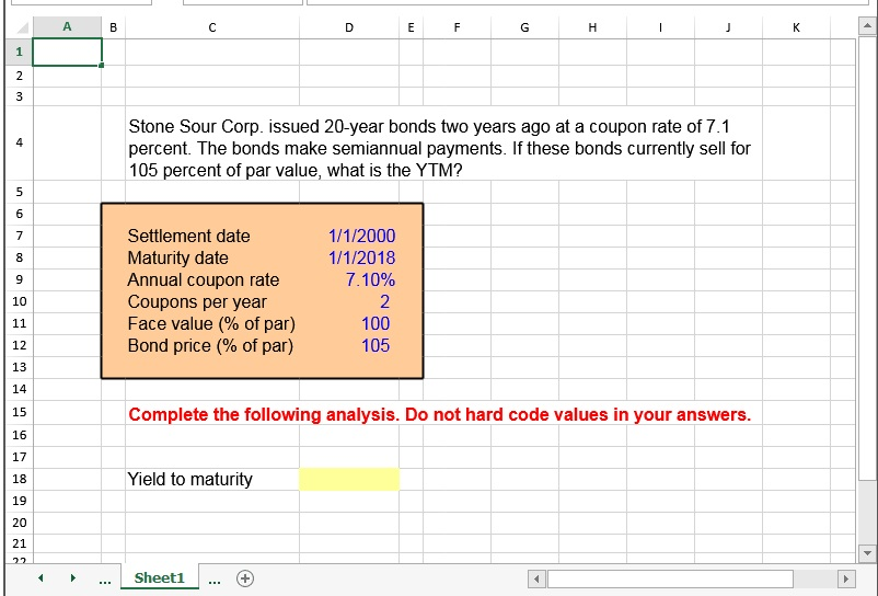 Solved All Answers Must Be Given In Excel Formula Chegg Com