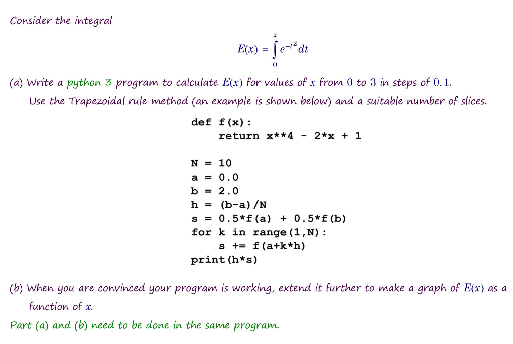 Solved Consider The Integral Ar Elx Ed 0 A Write A Pyt Chegg Com