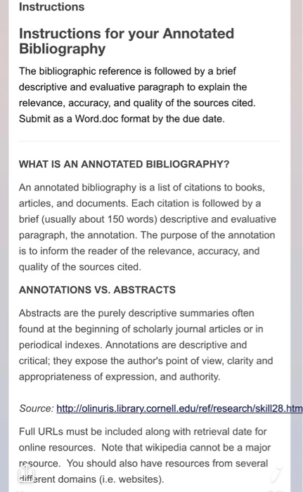how to write a critical annotated bibliography
