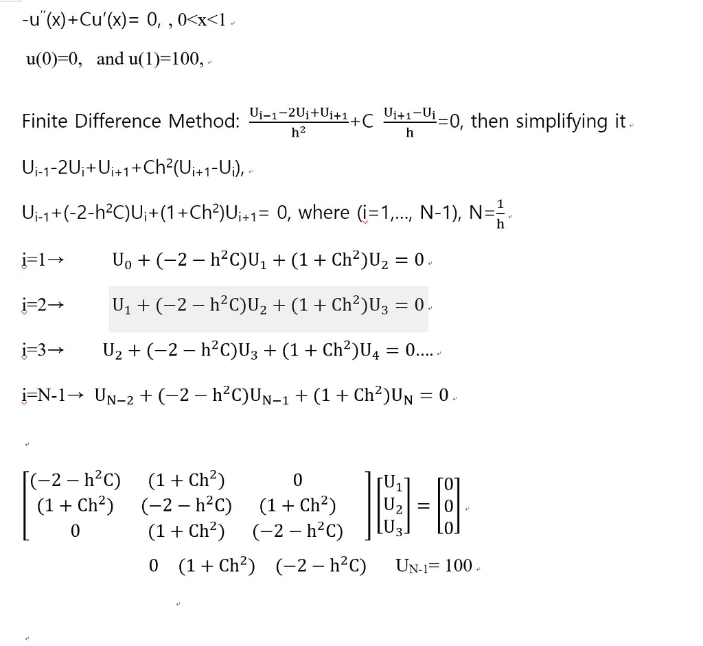 Solved Write Numerical Solution Matlab C Non Zero Compute Fdm Values Corresponding U 1 2 U 1 Dx 1 Q